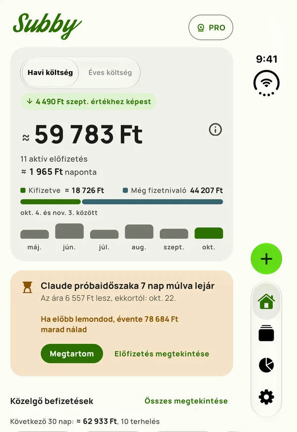 A Subby kompakt Kezdőlapja egy csukott iPhone Duo külső paneljén