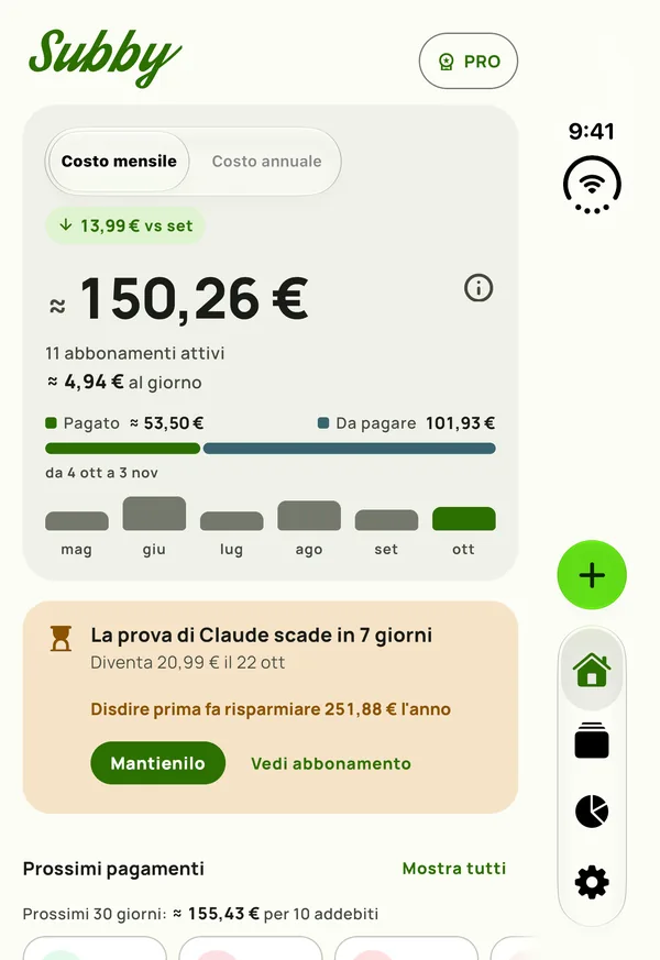 Home compatta di Subby sul pannello esterno di un iPhone Duo chiuso