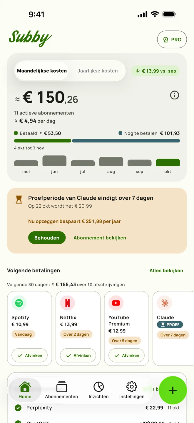 Subby's Home op iPhone