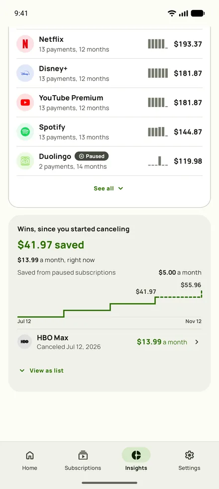 Subby Insights: what cancelling subscriptions has saved so far