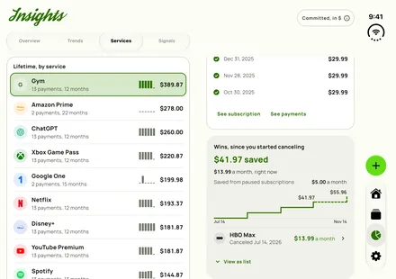 Subby Insights: what cancelling subscriptions has saved so far